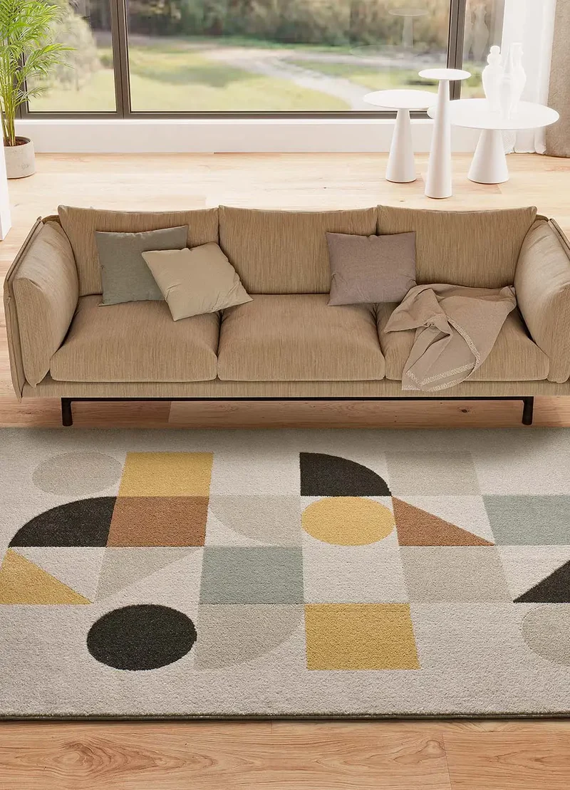 Alfombra geométrica en colores empolvados Domus 32311 Multicolor