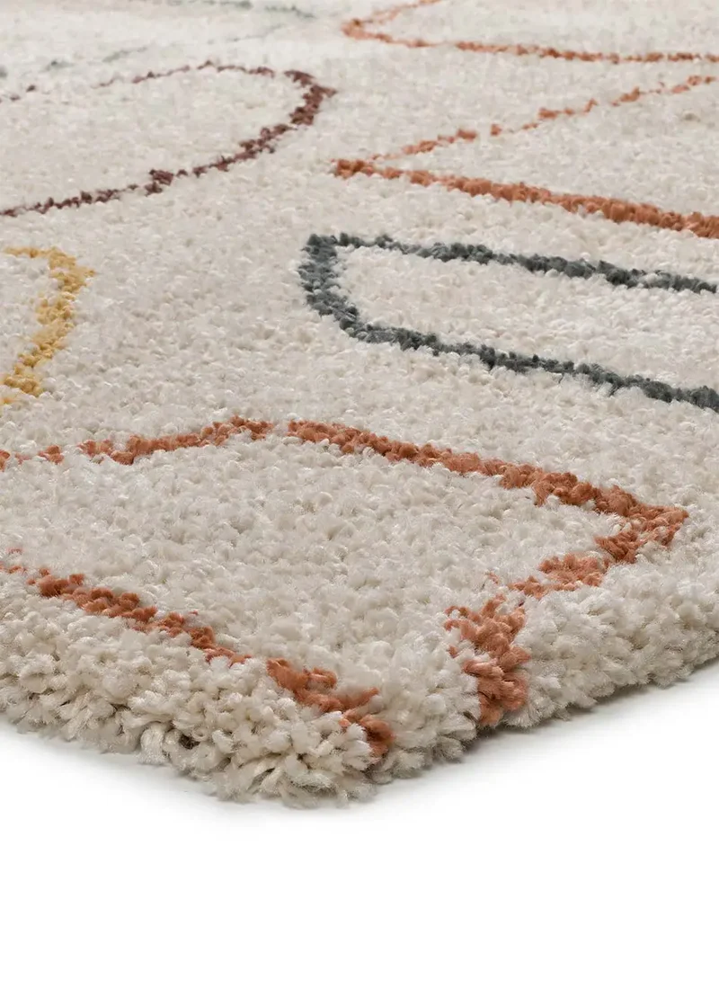 Alfombra geométrica shaggy de colores empolvados Maris 62617 Multicolor