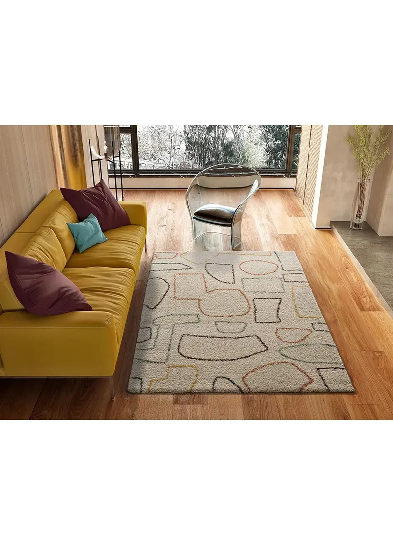 Alfombra geométrica shaggy de colores empolvados Maris 62617 Multicolor