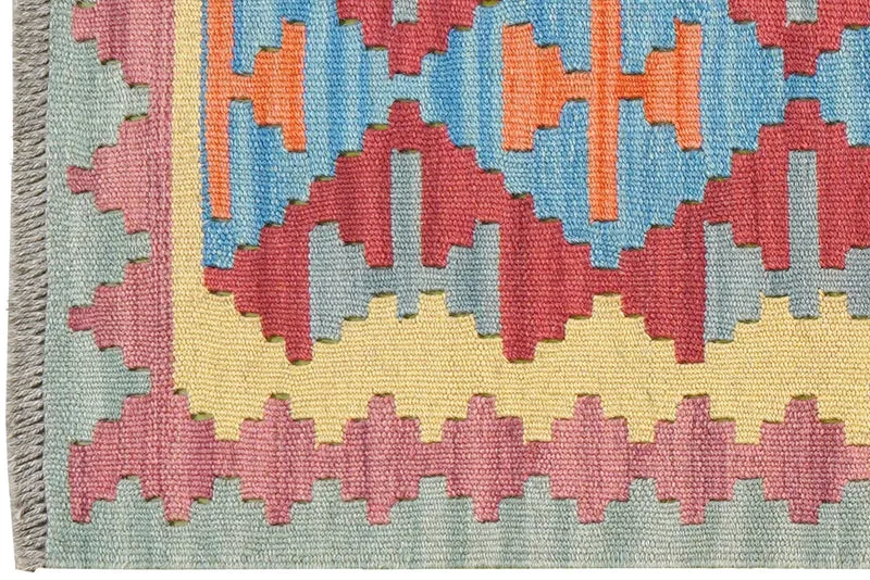 Kelim Gashgai · Handgewebt – Rot, 195x59 cm