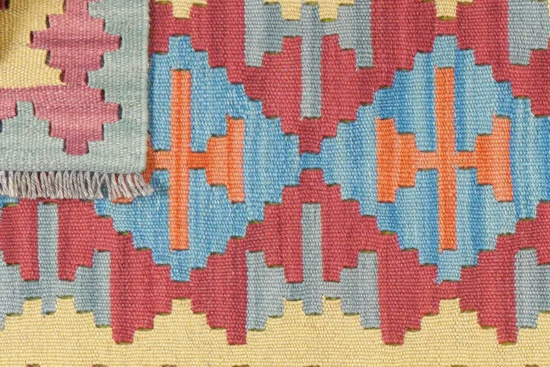 Kelim Gashgai · Handgewebt – Rot, 195x59 cm