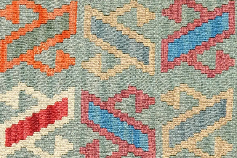 Kelim Gashgai · Handgewebt – Grün, 201x61 cm