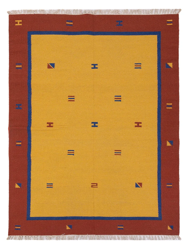 Kelim Modern Teppich 170x240cm - senfgelb