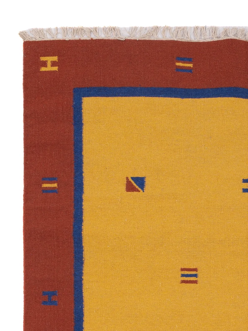 Kelim Modern Teppich 170x240cm - senfgelb