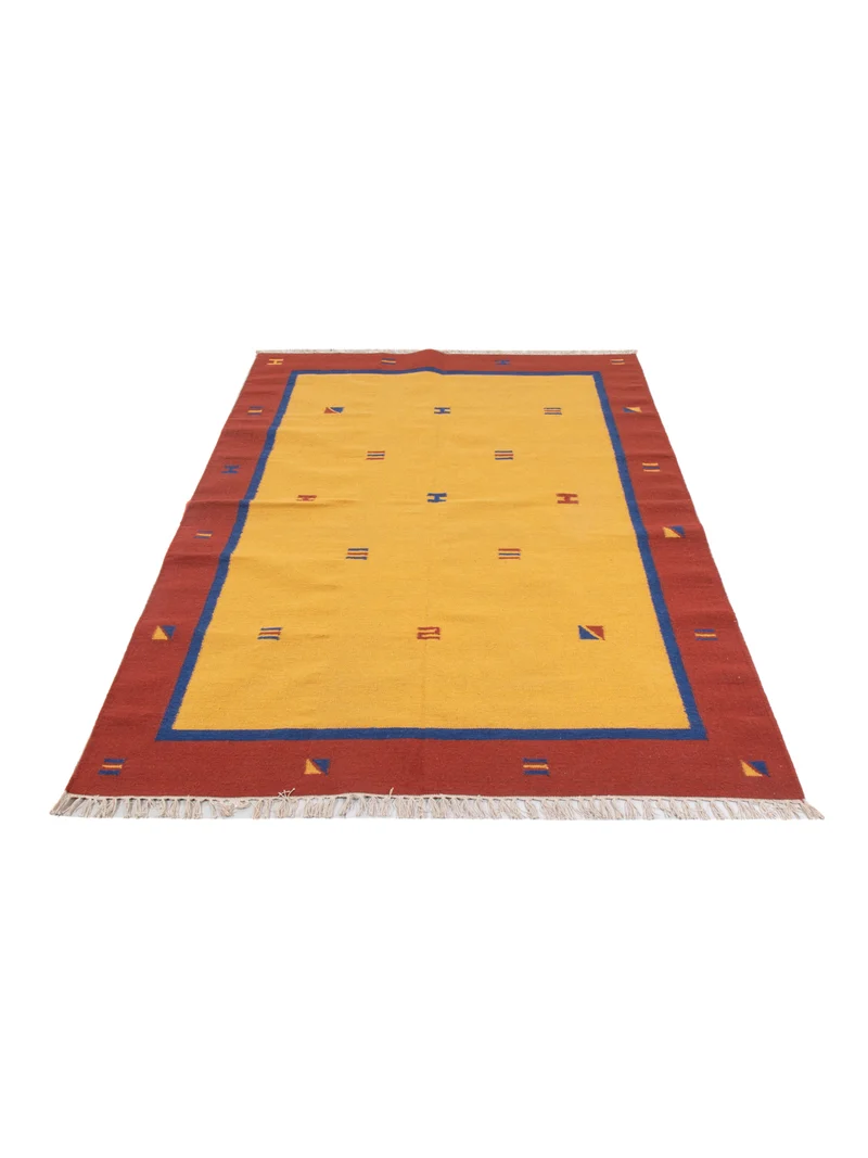 Kelim Modern Teppich 170x240cm - senfgelb