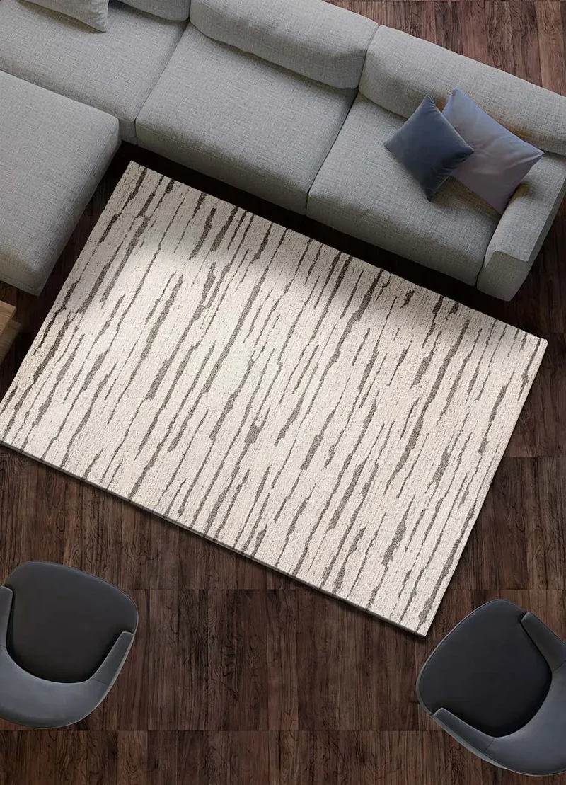Alfombra geométrica Snowy 59661 Gris