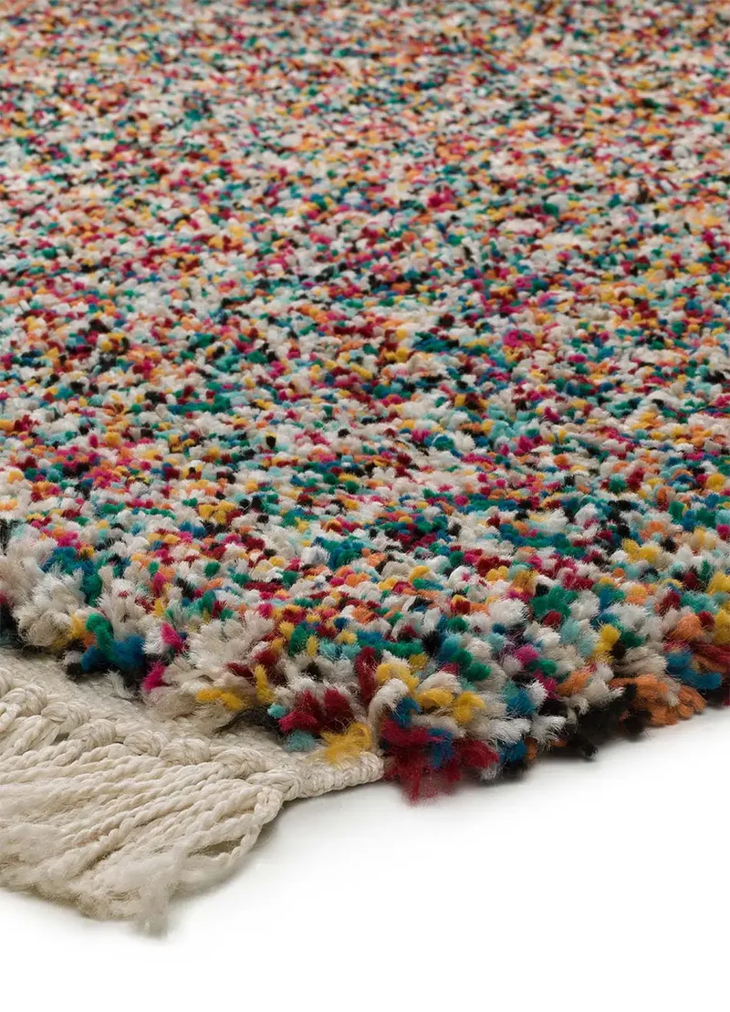 Alfombra shaggy con flecos Yebel 003 Multi