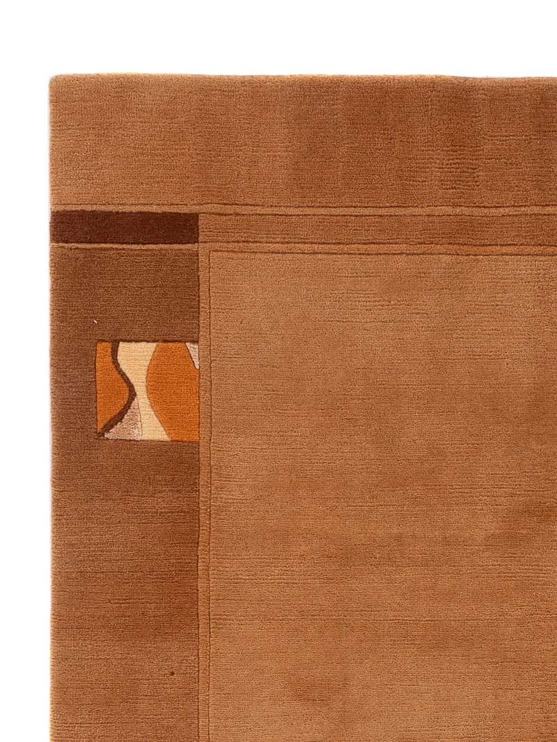 Nepal Teppich 120x180cm - Wollteppich - dunkelbeige