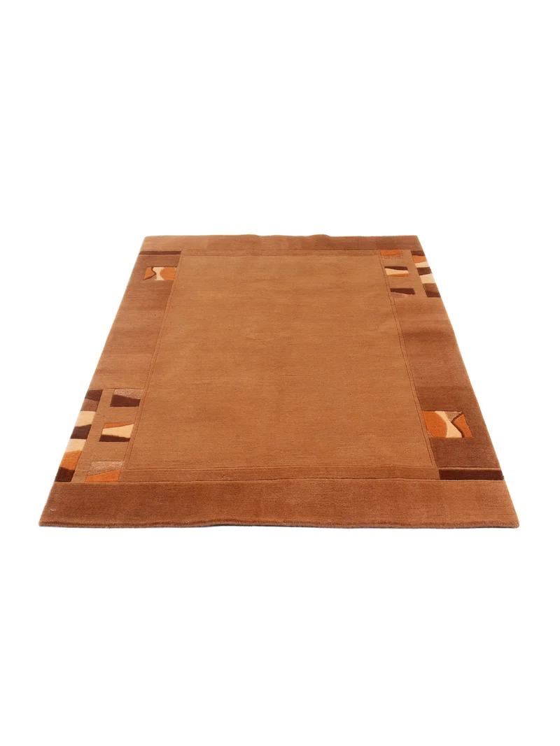 Nepal Teppich 120x180cm - Wollteppich - dunkelbeige