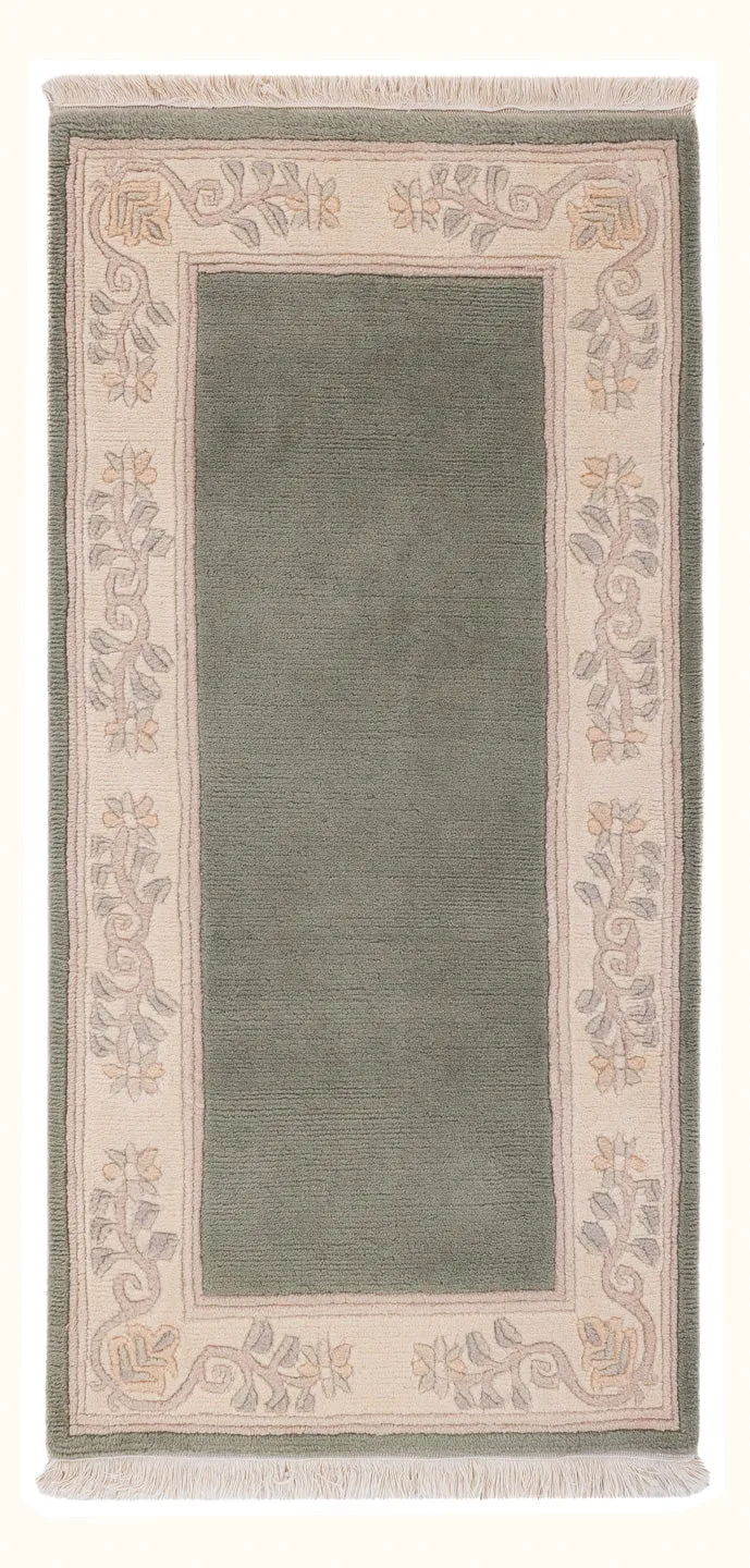China Teppich 70x140cm - Orientteppich - olivgrün