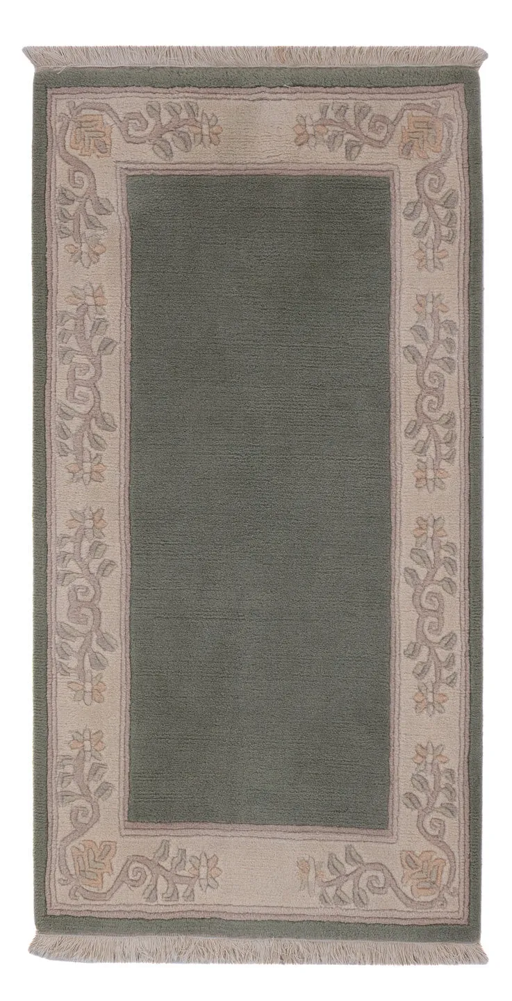 China Teppich 70x140cm - Orientteppich - olivgrün