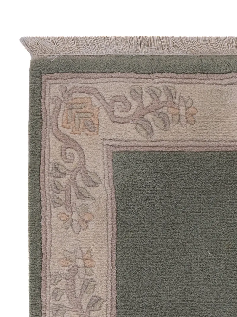 China Teppich 70x140cm - Orientteppich - olivgrün