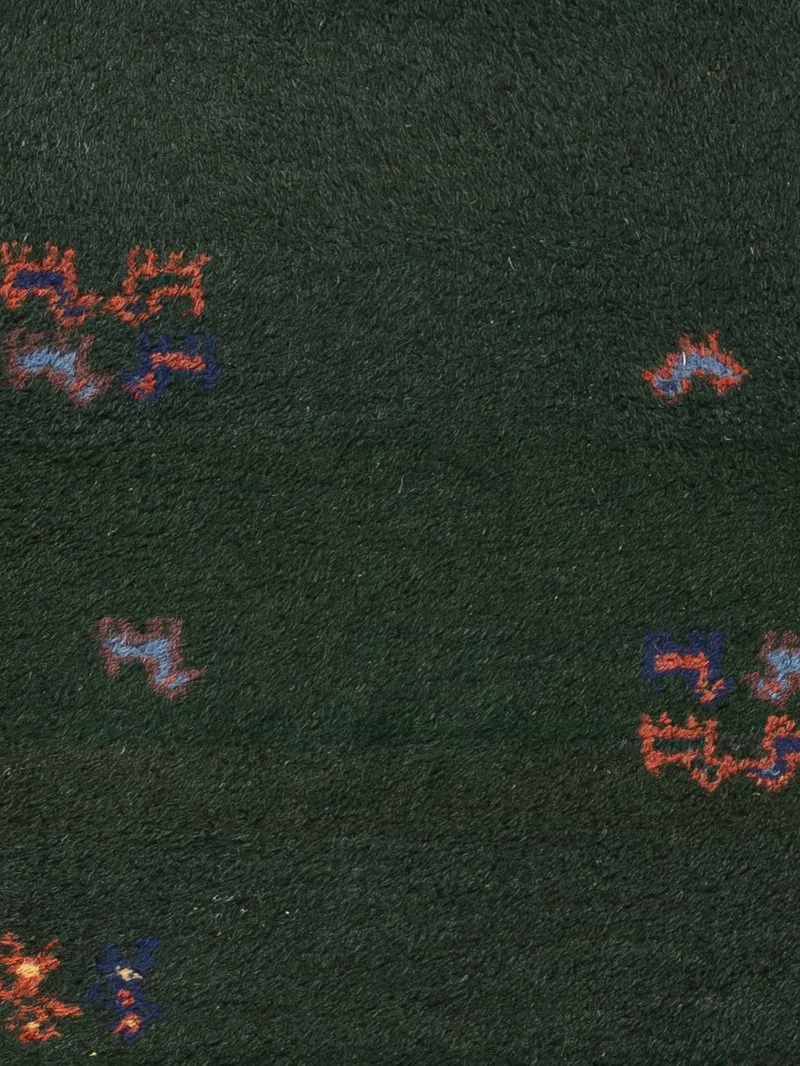 Gabbeh Teppich Indus 75x200cm - Wollteppich - dunkelgrün