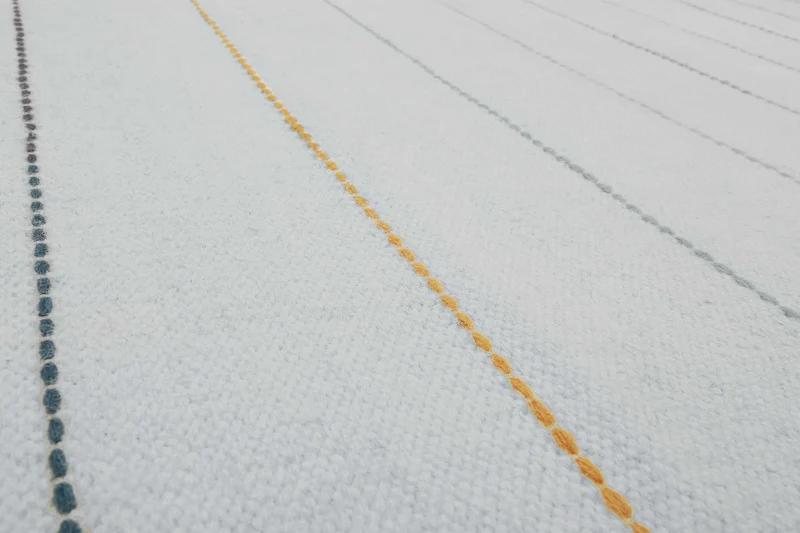 Esprit Handwebteppich Grau Blau Bunt aus Wolle "Lina"