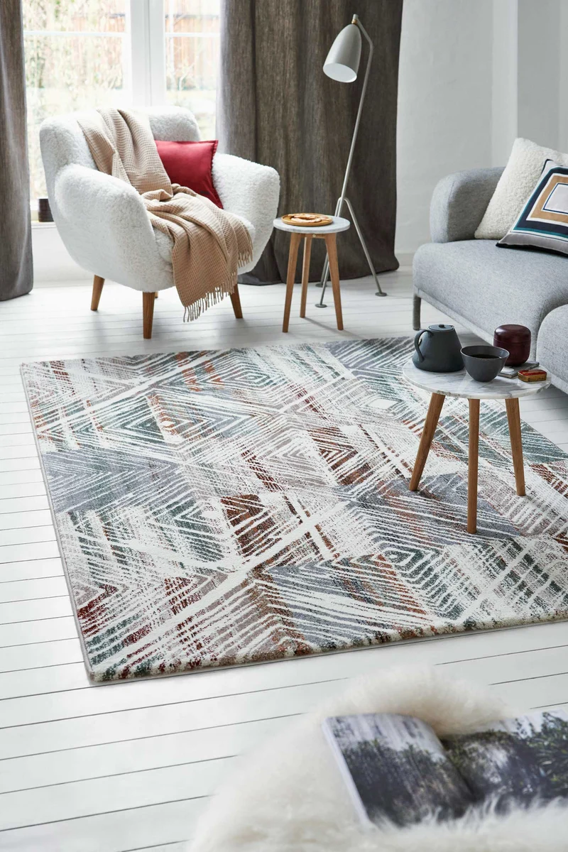 Esprit Teppich Creme Beige Bunt Kurzflor "Cuba"