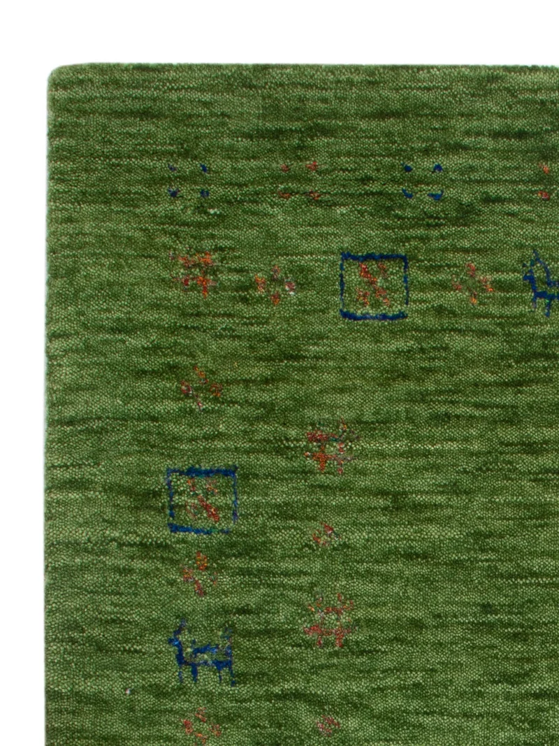 Loribaft Loom Teppich 60x90cm - Wollteppich - grün