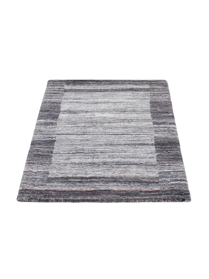 Loribaft Loom Teppich 60x90cm - Wollteppich - grau