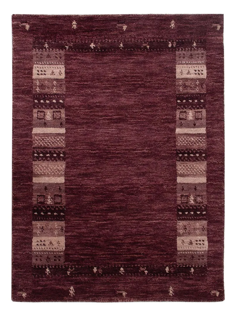 Loribaft Loom Teppich 60x90cm - Wollteppich - dunkelrot