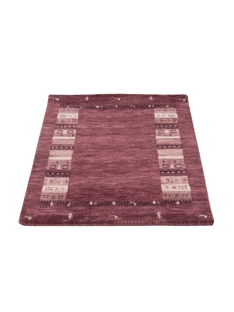 Loribaft Loom Teppich 60x90cm - Wollteppich - dunkelrot