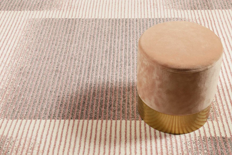 Teppich Rosa Grau Kurzflor "Velvet Flow" WECONhome