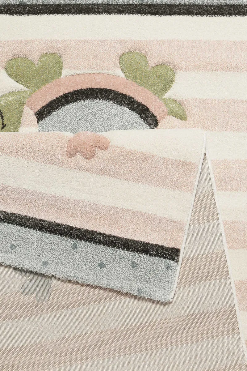 Kinderteppich rosa grau beige "Happy Friends" Sigikid
