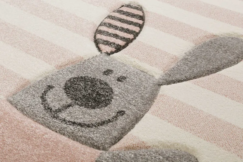 Kinderteppich rosa grau beige "Happy Friends" Sigikid