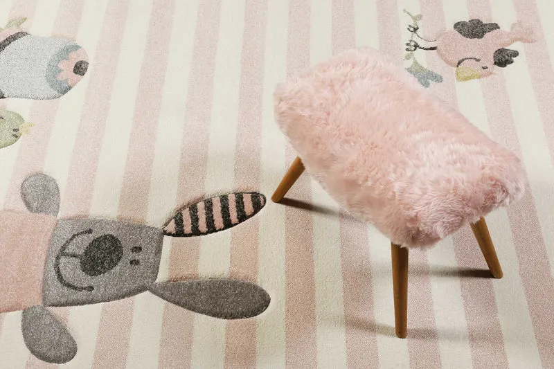 Kinderteppich rosa grau beige "Happy Friends" Sigikid