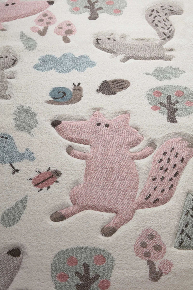 Kinderteppich beige rosa "Forest" Sigikid