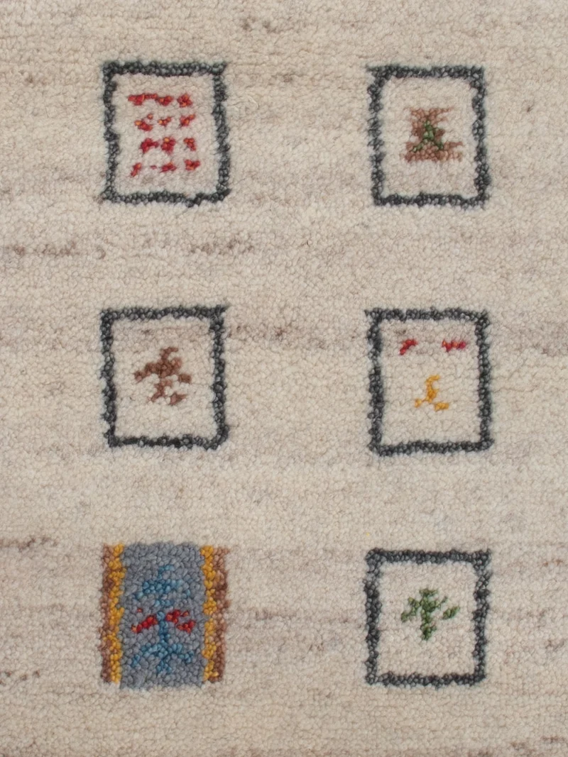 Gabbeh Teppich Indus 60x90cm - Wollteppich - beige