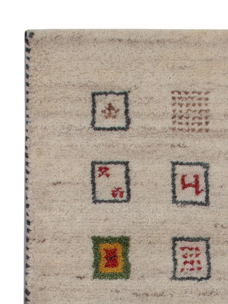Gabbeh Teppich Indus 60x90cm - Wollteppich - beige