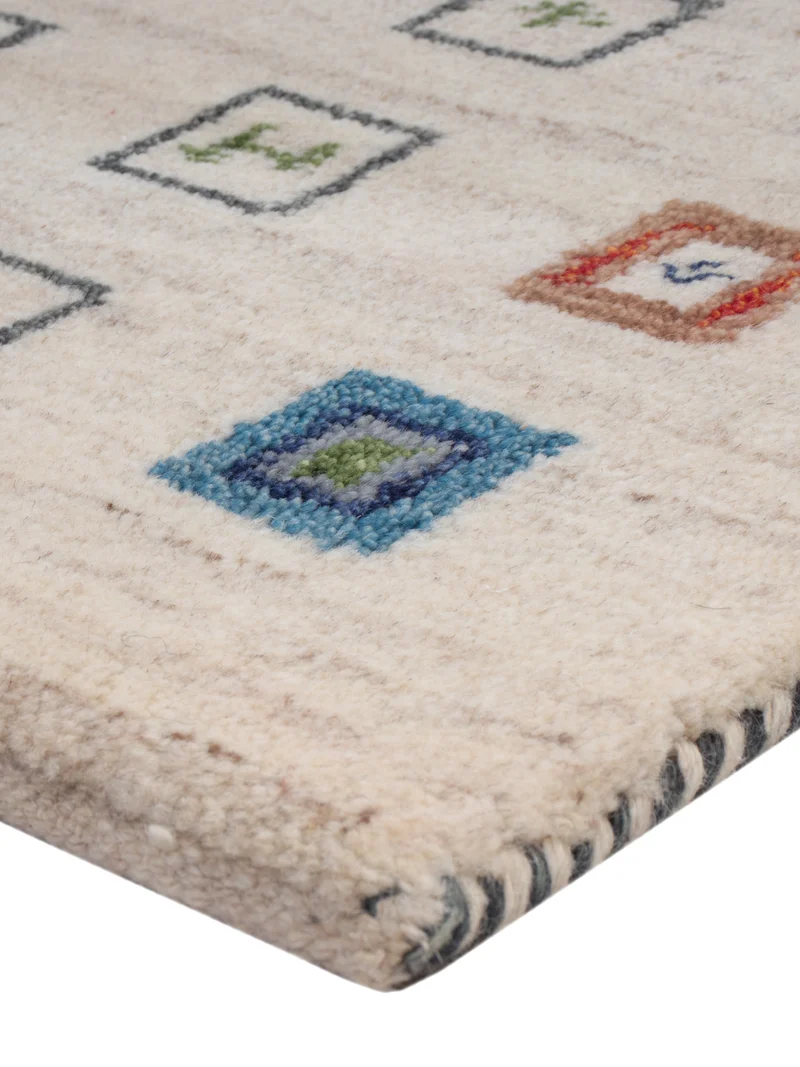 Gabbeh Teppich Indus 60x90cm - Wollteppich - beige