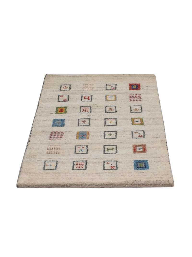 Gabbeh Teppich Indus 60x90cm - Wollteppich - beige