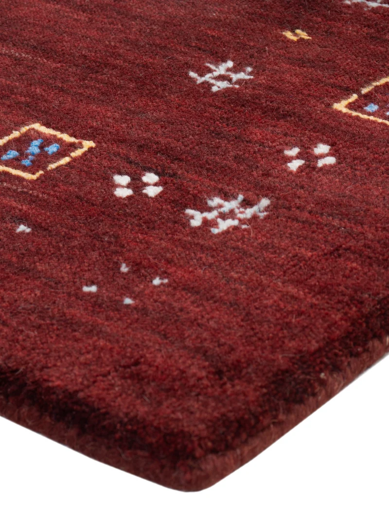 Loribaft Loom Teppich 60x90cm - Wollteppich - dunkelrot