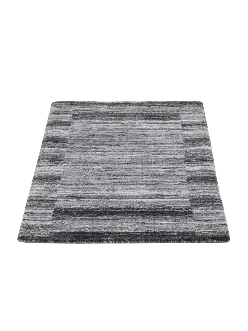 Loribaft Loom Teppich 60x90cm - Wollteppich - grau