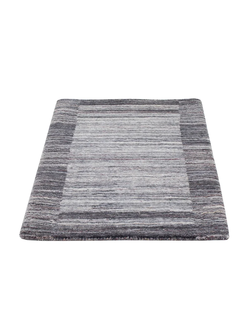 Loribaft Loom Teppich 60x90cm - Wollteppich - grau