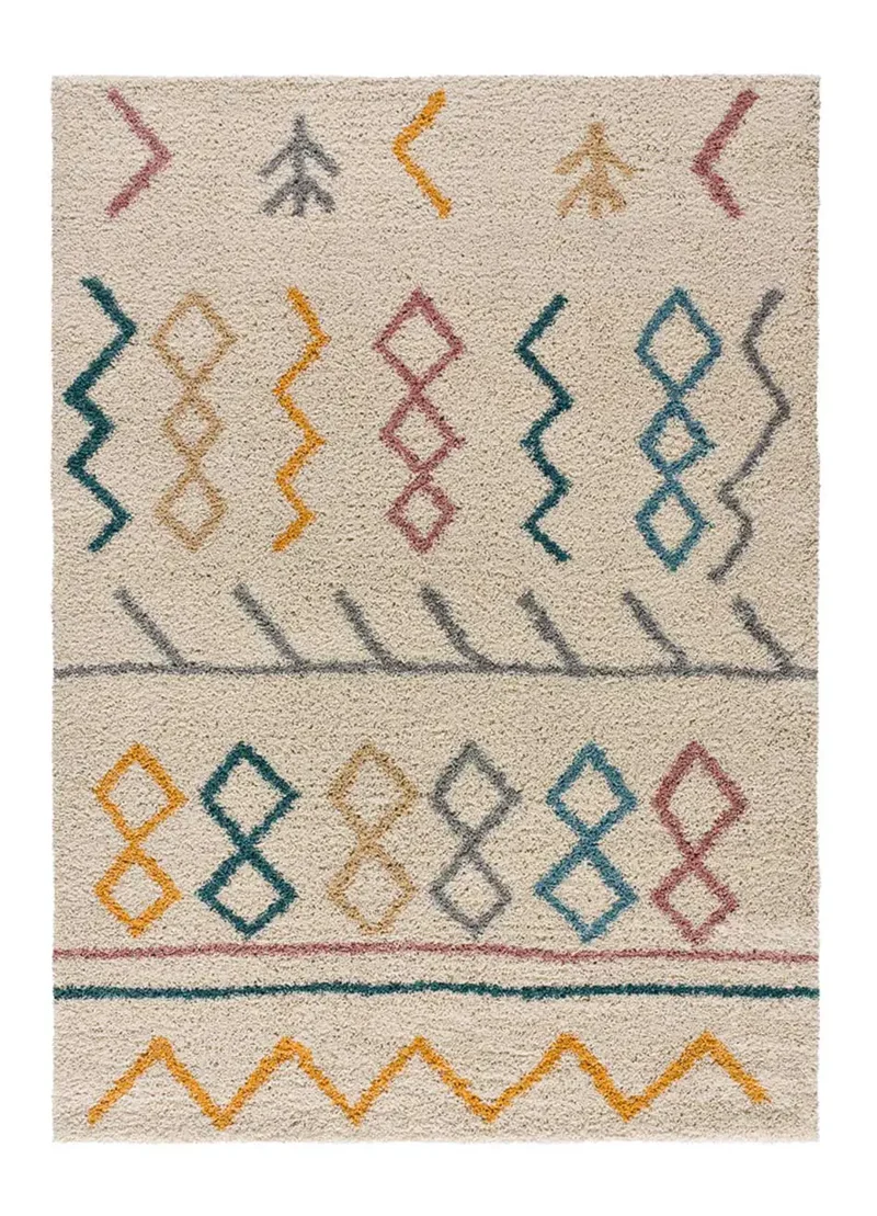 Alfombra shaggy étnica Ulai 8653 Multi