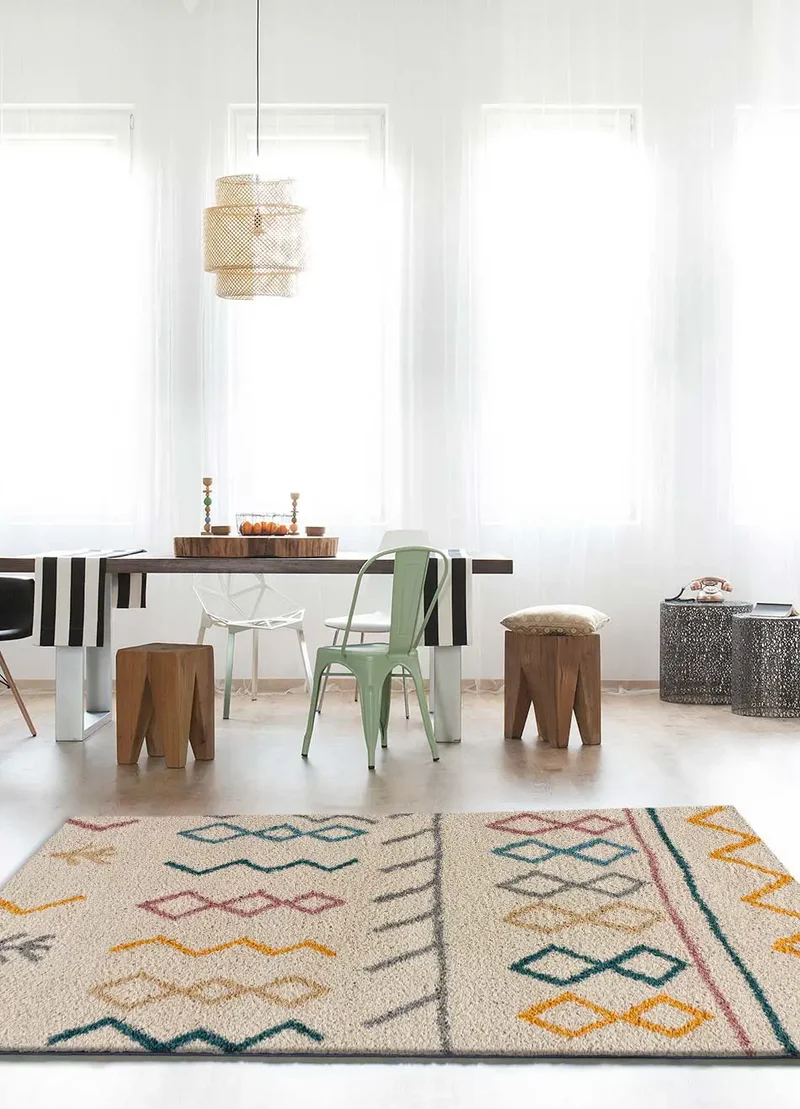 Alfombra shaggy étnica Ulai 8653 Multi
