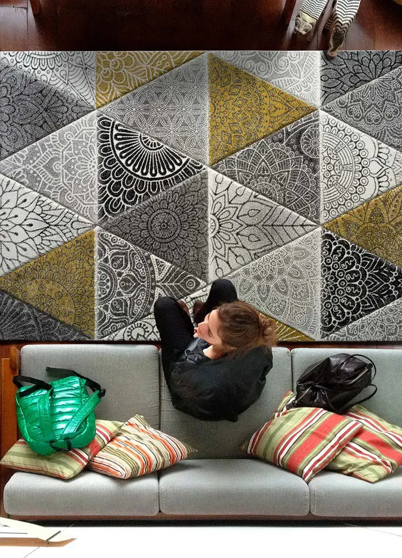 Alfombra geométrica Amy 22626 Gris
