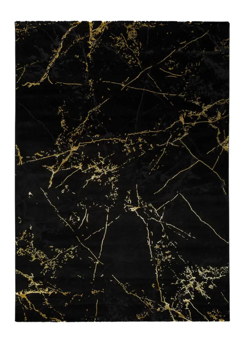 Alfombra abstracta Gold 23438 Negro