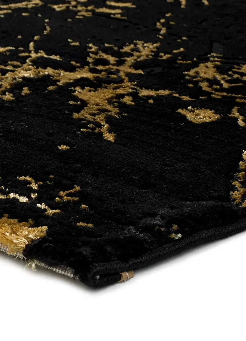 Alfombra abstracta Gold 23438 Negro