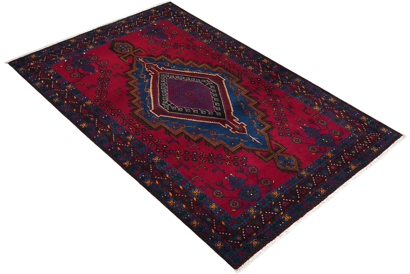 Afshar · Handgeknüpft – Rot, 236x151 cm