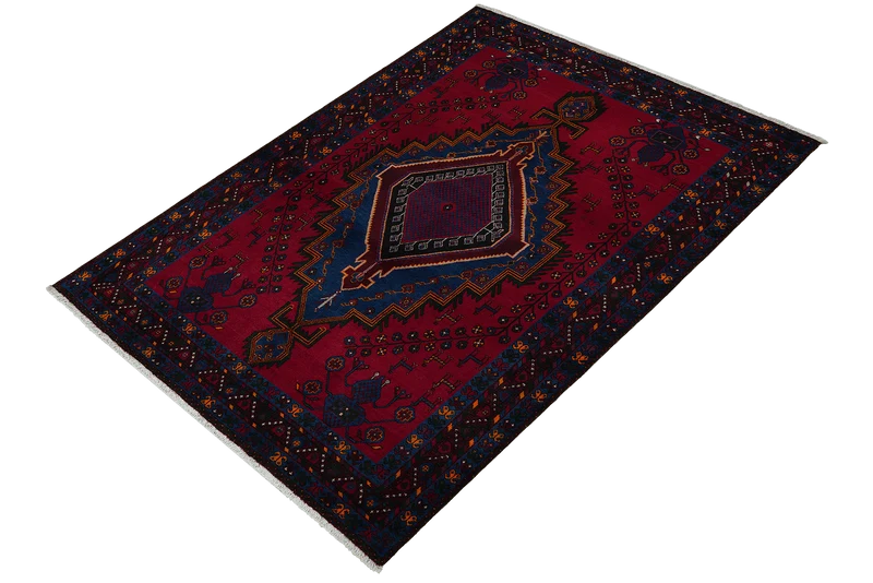 Afshar · Handgeknüpft – Rot, 236x151 cm