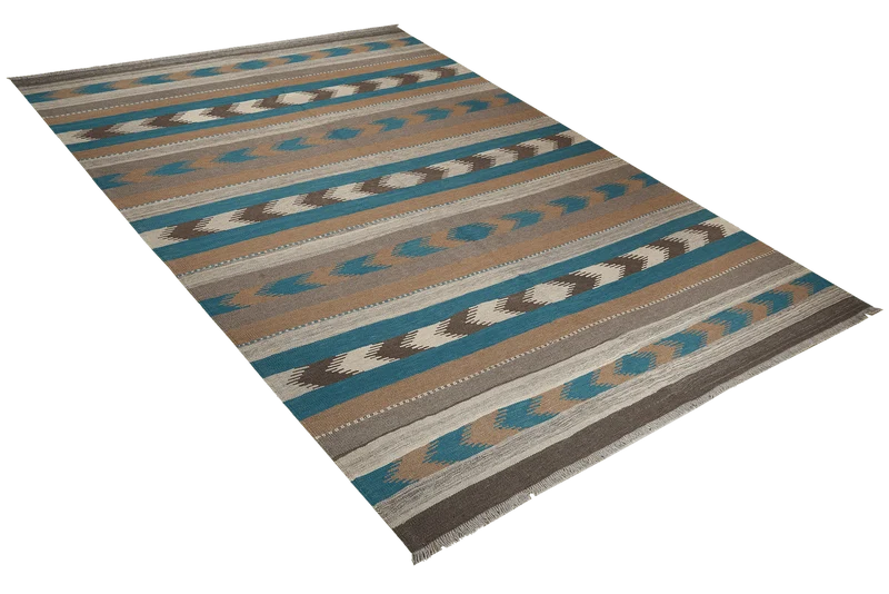 Kelim Gashgai · Handgewebt – Blau, 300x197 cm