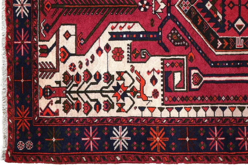 Saveh · Handgeknüpft – Rot, 216x144 cm