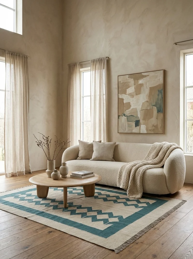Kelim Gashgai · Handgewebt – Beige, 196x142 cm