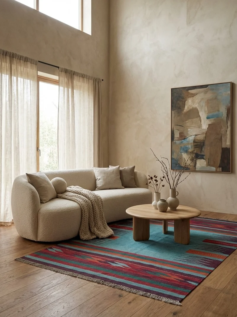 Kelim Gashgai · Handgewebt – Blau, 202x121 cm