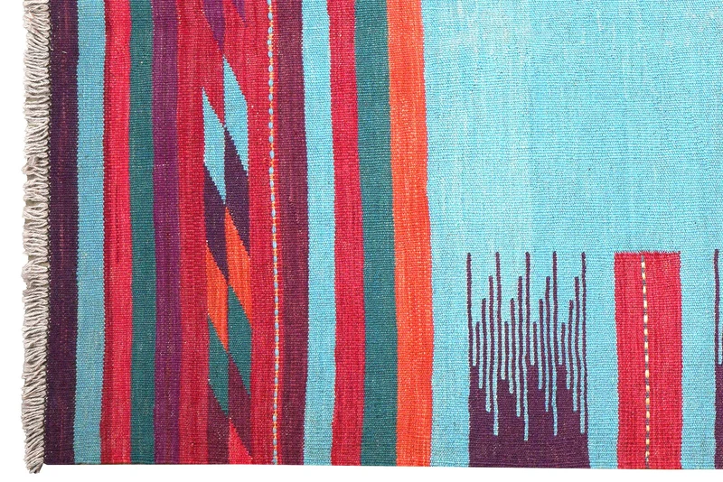 Kelim Gashgai · Handgewebt – Blau, 202x121 cm