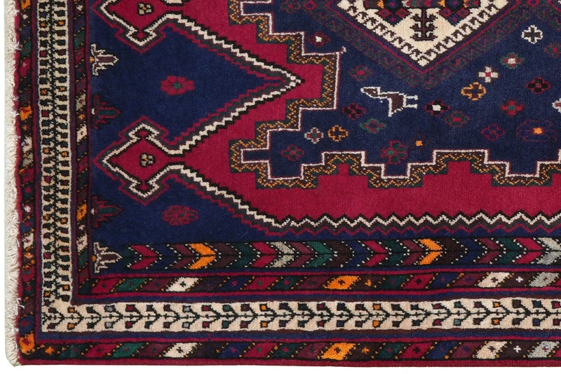 Afshar · Handgeknüpft – Blau, 230x99 cm