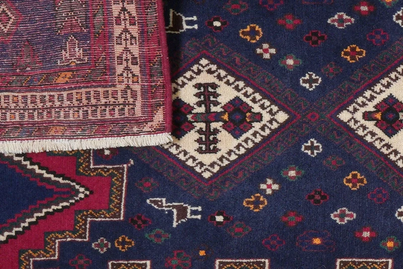 Afshar · Handgeknüpft – Blau, 230x99 cm
