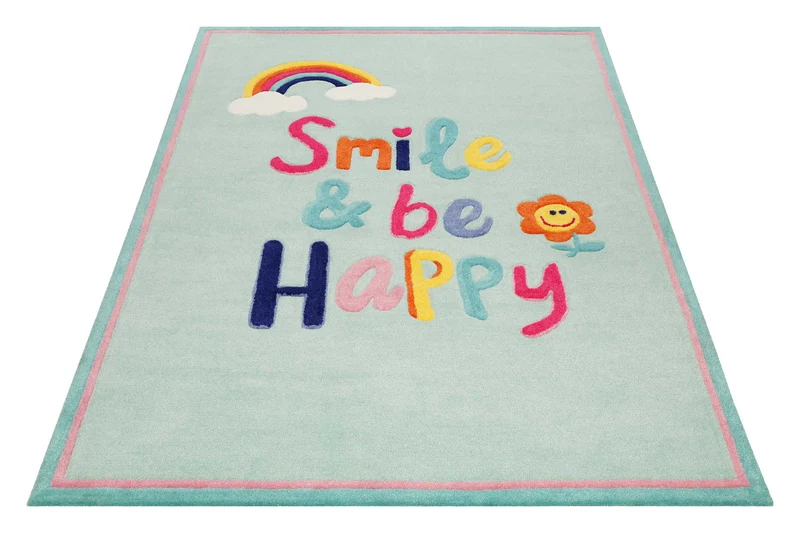 Kinderteppich Türkis "Happy me!" Smart Kids